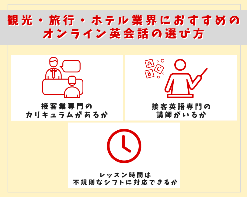 観光・旅行・ホテル業界オンライン英会話の選び方