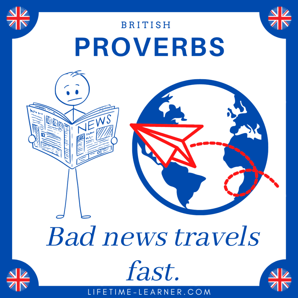 Bad news travels fast　英語 ことわざ　イギリス