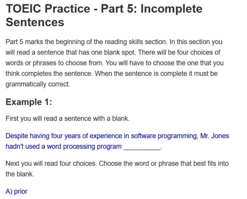 TOEIC Part 5 練習問題3